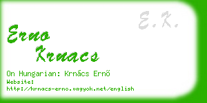 erno krnacs business card