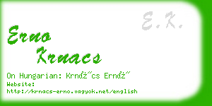 erno krnacs business card